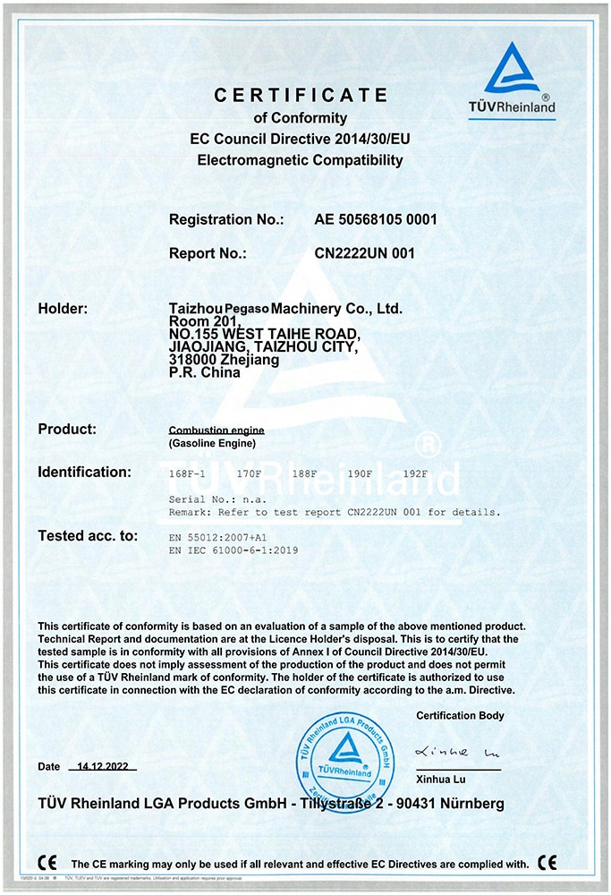 EU5 Emission Certification