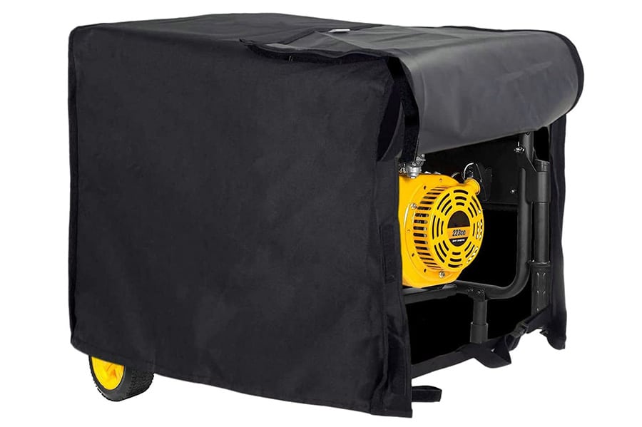 Close-up of a dusty, unused generator