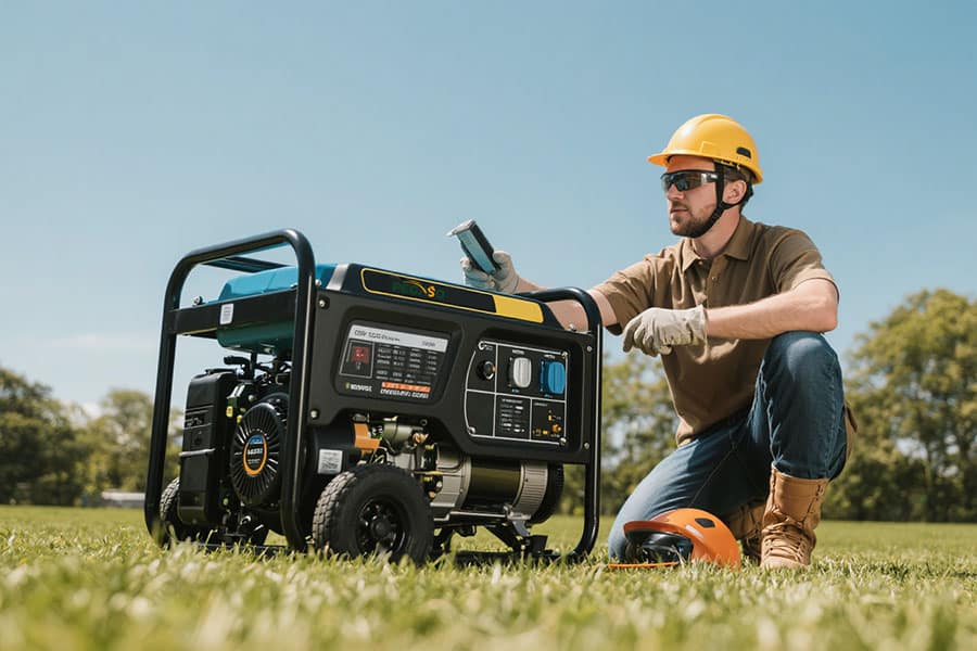Portable generator running in a residential setting