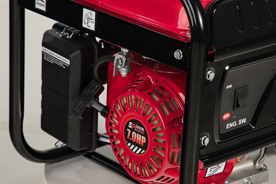 A person pulling the starter rope on a portable generator