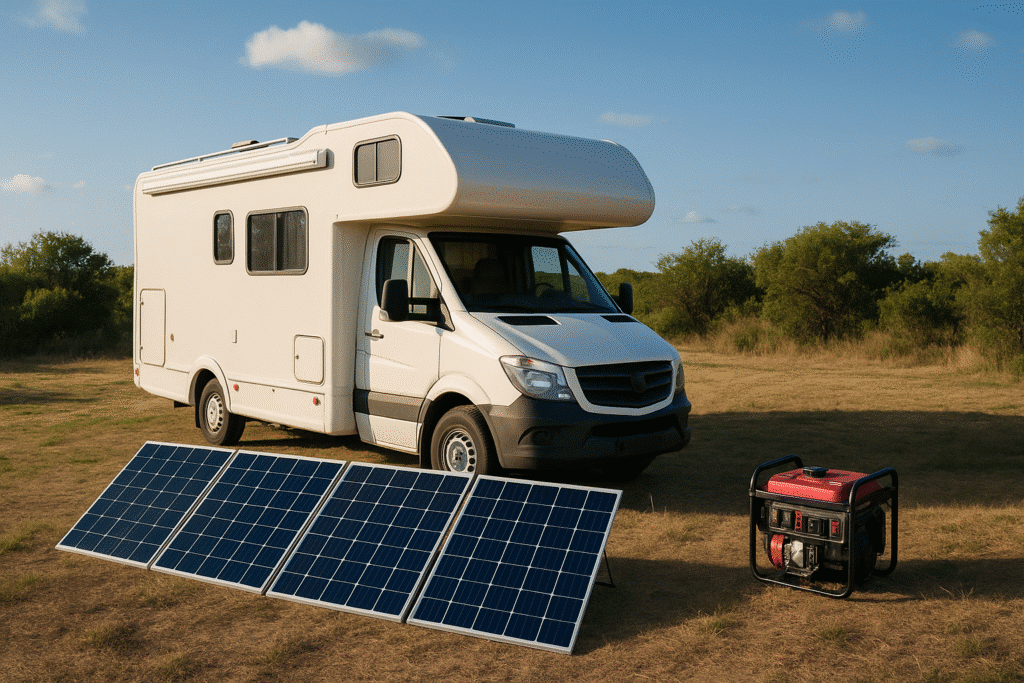 solar powered rv setup vs generator