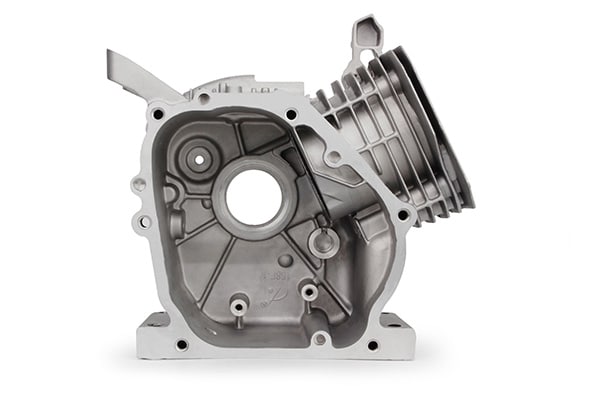 Close-up of a generator engine block showing the model number