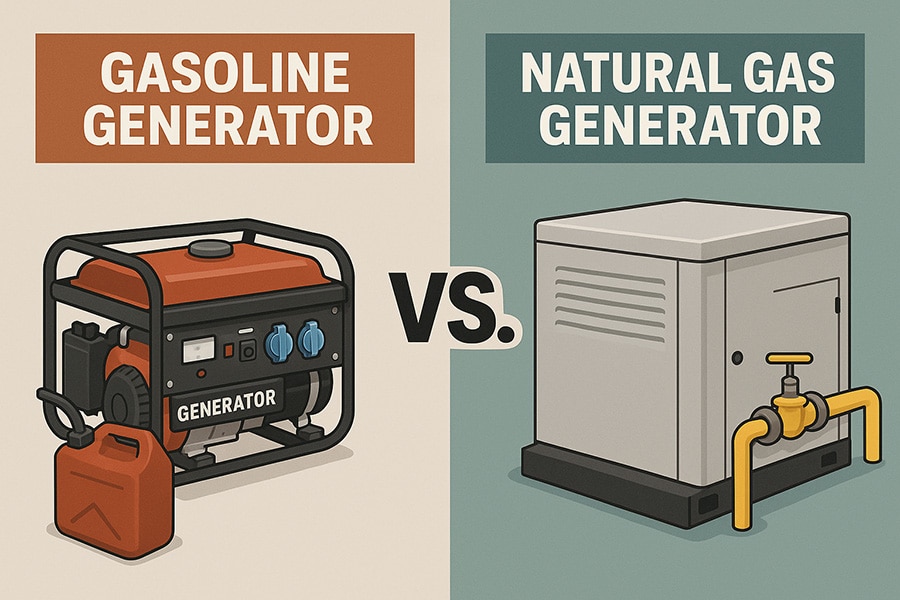 Gasoline pump vs natural gas pipeline for generators