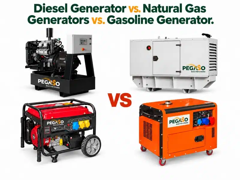 Side-by-side diesel and natural gas generator comparison